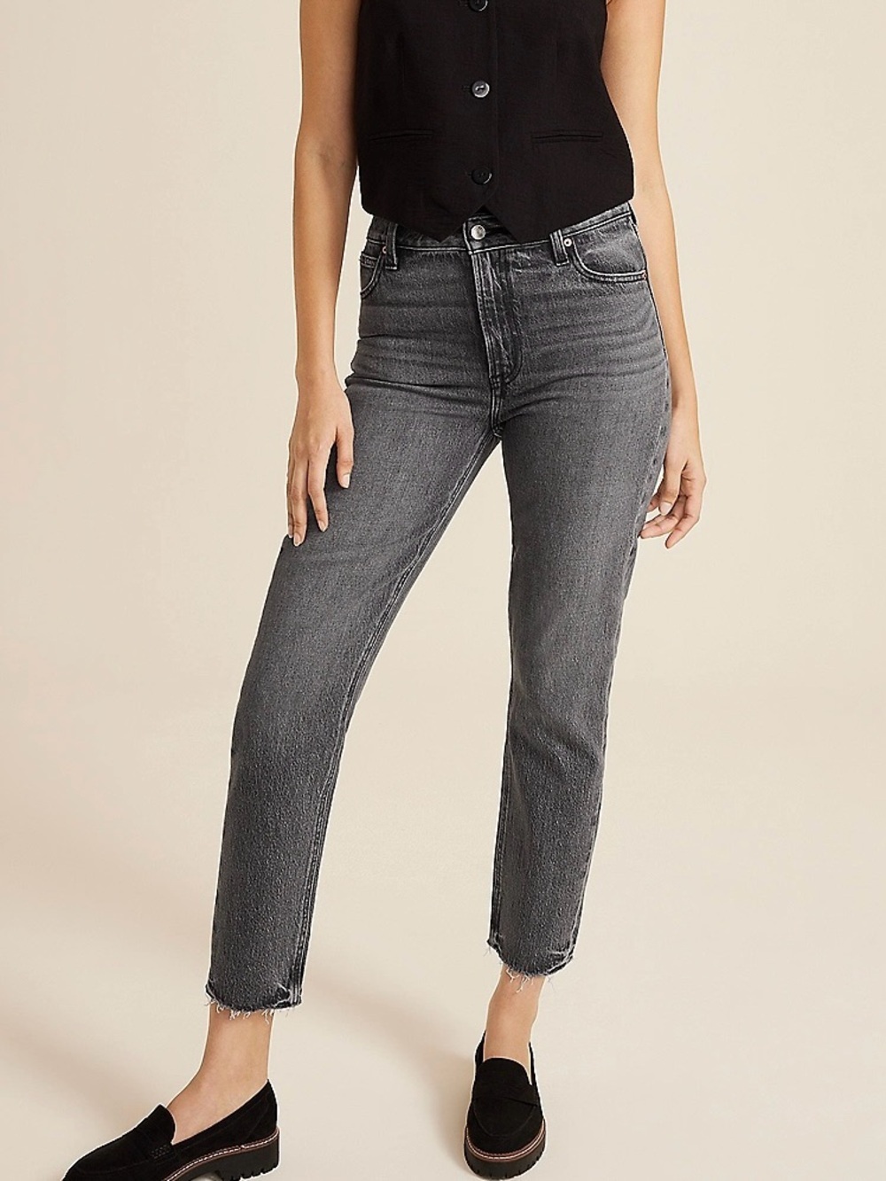 Maurices Goldie Blue High Rise Cheeky Taper Ankle Jeans Charcoal Black 14 Women